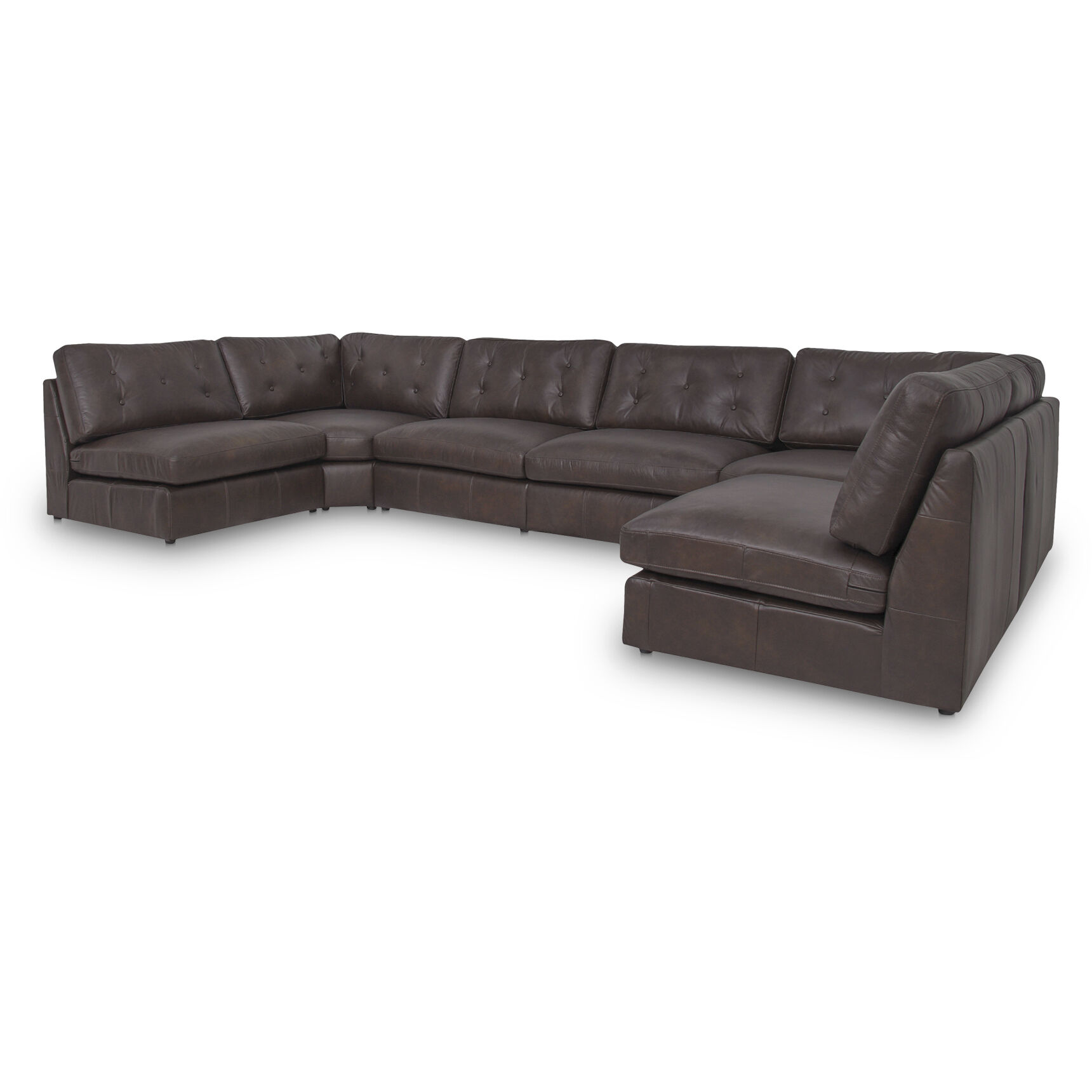 Thurlow Brown Modular Armless Sectional, U Shaped